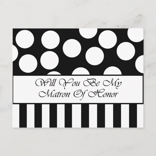 Will You Be My Matron Of Honour Postcard (Front)