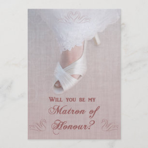 Will You Be My Matron of Honour? Pretty in Pink! Invitation