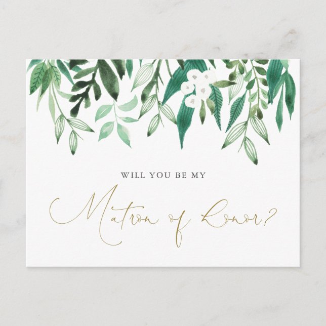 "Will you be my matron of honour?" proposal card (Front)