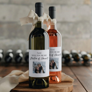 Will You Be My Matron of Honour Proposal Custom Wine Label