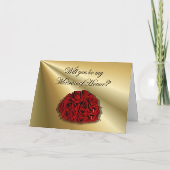 Will you be my Matron Of Honour? Wedding Request Invitation (Front)