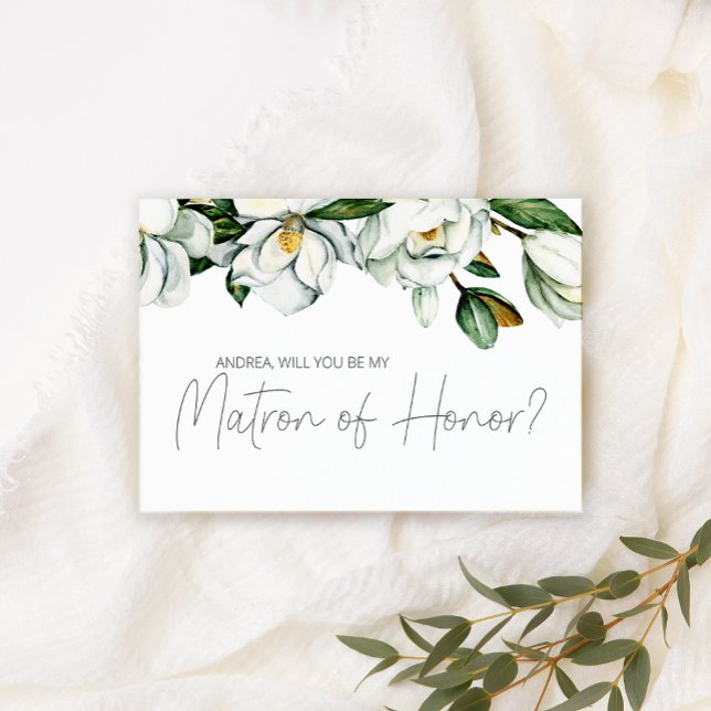 Will You Be My Matron of Honour White Magnolia (Creator Uploaded)