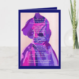 "Will You Be My Matron Of Honour" Winter Blue Card