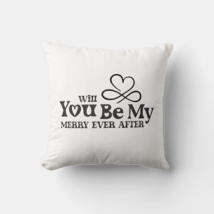 Will You Be My Merry Ever After, Christmas Proposa Cushion