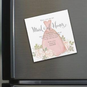 Will you be my Miad of Honour Watercolor Blush