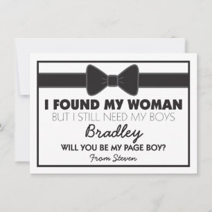 Will You Be My Page Boy Black/White Bow Tie Invitation