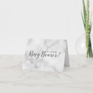 Will You Be My Ring Bearer? Elegant Marble Script Invitation