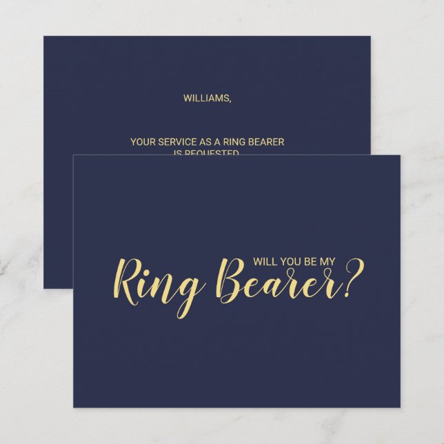 Will You Be My Ring Bearer? Elegant Proposal Invitation (Front/Back)