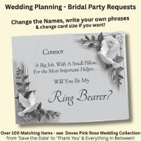 Will You Be My Ring Bearer? Grey Roses & Doves