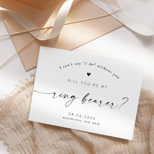 Will you be my Ring Bearer Modern Elegant Script Invitation