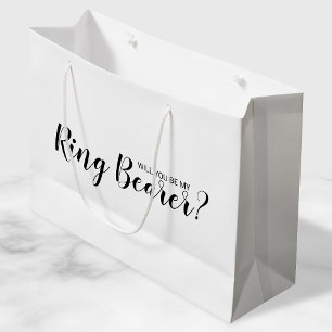 Will You Be My Ring Bearer? Modern Proposal Large Gift Bag