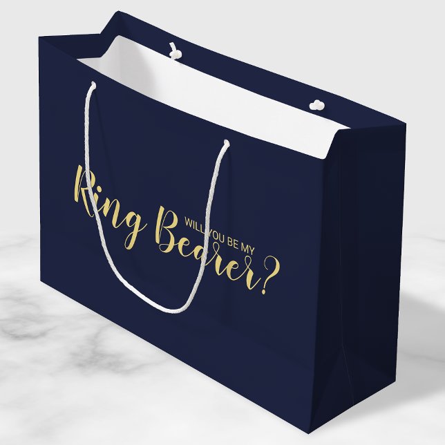 Will You Be My Ring Bearer? Modern Proposal Large Gift Bag (Creator Uploaded)