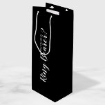 Will You Be My Ring Bearer? Modern Proposal Wine Gift Bag<br><div class="desc">"Will You Be Ring Bearer?" Modern Proposal Gift bag
features title "Will You Be My Ring Bearer?" in white modern script font style on black background.</div>