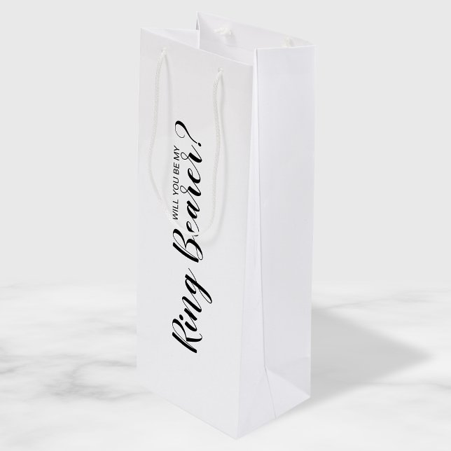 Will You Be My Ring Bearer? Modern Proposal Wine Gift Bag (Creator Uploaded)