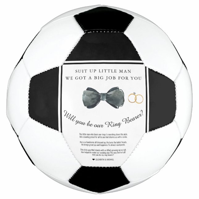Will you be my Ring Bearer Proposal  Soccer Ball (Front)