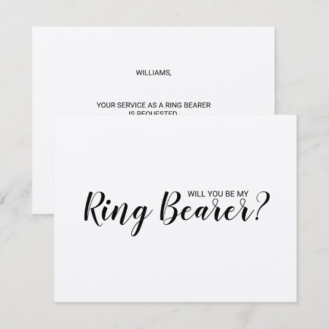Will You Be My Ring Bearer? Rustic Kraft Paper Invitation (Front/Back)