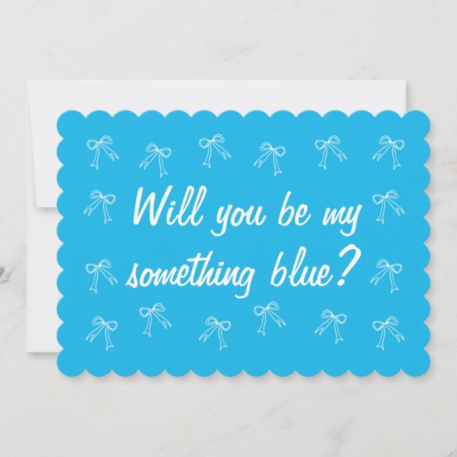 Will you be my something blue Bridesmaid Proposal Invitation (Front)