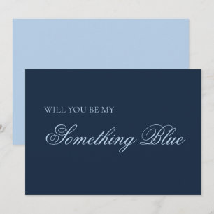 Will You Be My Something Blue Wedding Party Card