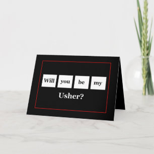 Will You Be My USHER Squares Wedding Invitation