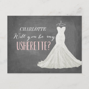 Will You Be My Usherette Invitation