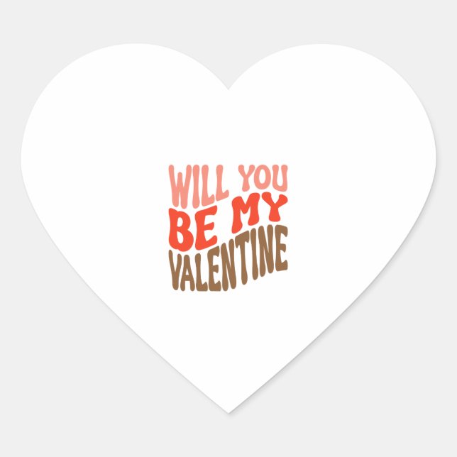 Will You Be My Valentine-01 Heart Sticker (Front)