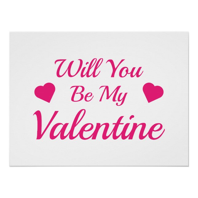 Will You Be My Valentine 3/4 Sleeve Raglan T-Shirt Poster (Front)