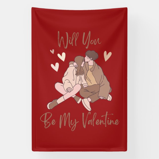 Will You Be My Valentine  Banner (Vertical)