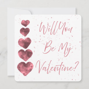 Will You Be My Valentine? Customisable Flat Card