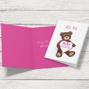 Will You Be My Valentine Cute Personalised  Holiday Card