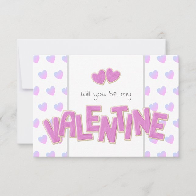 will you be my valentine cutout cookies card (Front)