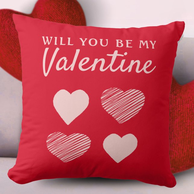 Will you be my Valentine Hearts Valentine`s Day Cushion (Creator Uploaded)
