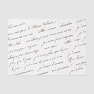 Will You Be My Valentine in French Script Tissue Paper