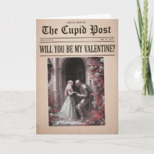 Will You Be My Valentine Newspaper Holiday Card