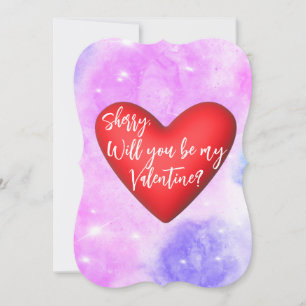 "Will you be my Valentine?" Personalised Greeting Card