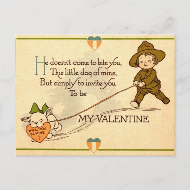 Will you be my Valentine? Post Card (Front)