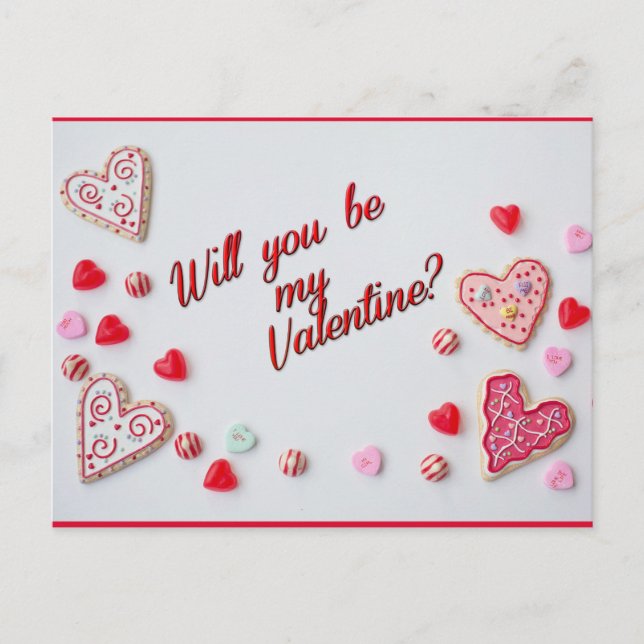 Will you be my Valentine postcard (Front)