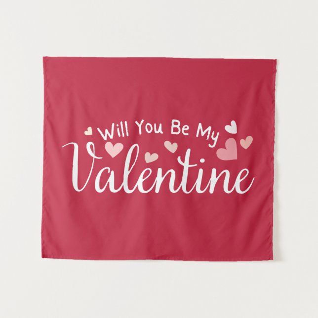 Will You Be My Valentine Tapestry (Front (Horizontal))