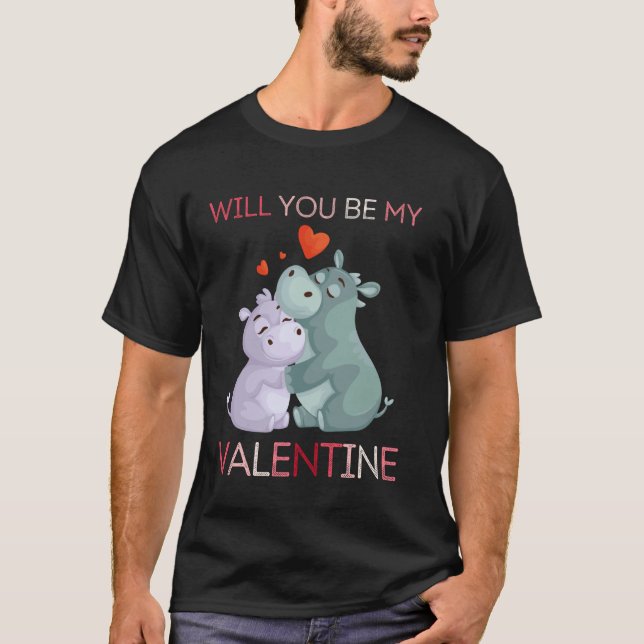 Will you be my valentine Valentine's Day funny sin T-Shirt (Front)