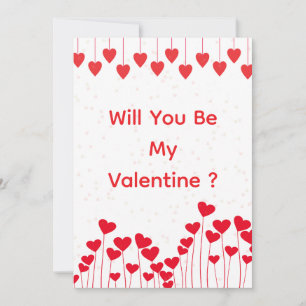 Will You Be My Valentine   Valentines Day Holiday Card