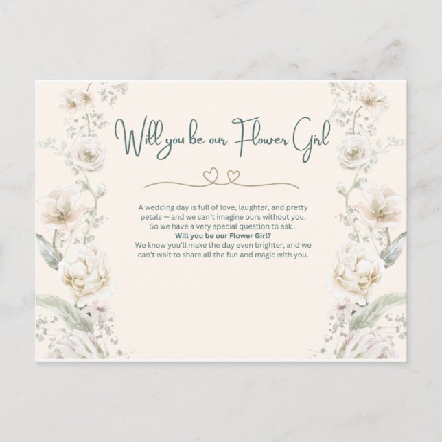 Will you be our Flower Girl - Proposal Postcard (Front)