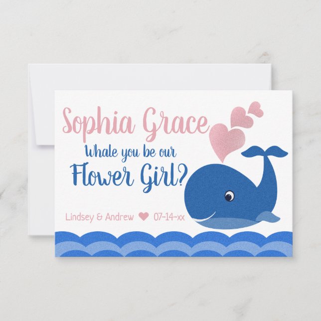 Will you be our Flower Girl Proposal Whale Invitation (Front)
