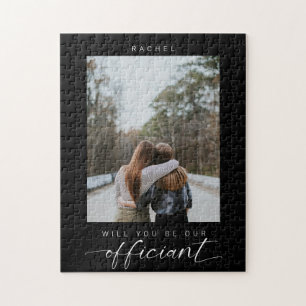 Will you be our Officiant Minimal Photo Modern Jigsaw Puzzle