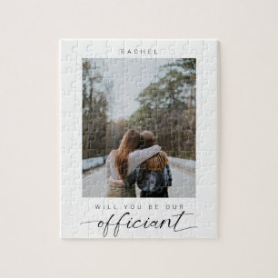 Will you be our Officiant Minimal Photo Modern Jigsaw Puzzle