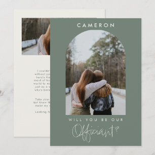Will you be our Officiant Minimalist Photo 2-sided