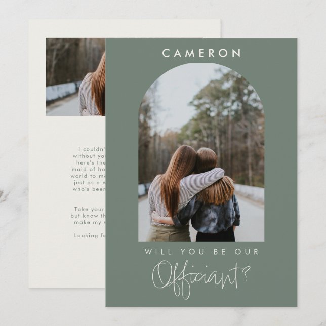 Will you be our Officiant Minimalist Photo 2-sided (Front/Back)
