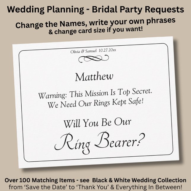 Will You Be Our Ring Bearer? Black White Infinity (Creator Uploaded)