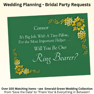 Will You Be Our Ring Bearer? Emerald Green & Gold