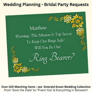 Will You Be Our Ring Bearer?  Emerald Green & Gold