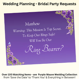 Will You Be Our Ring Bearer? Purple Mauve Flowers