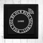 Will You Be Our Ring Security / Bearer Candy Favou Gift Box<br><div class="desc">Looking for a unique way to propose to your Ring Bearer or Ring Security? Look no further than this Will You Be Our Ring Security Box. With it's stylish black and white design and diamond ring,  this proposal gift box is sure to make your special moment even more memorable.</div>